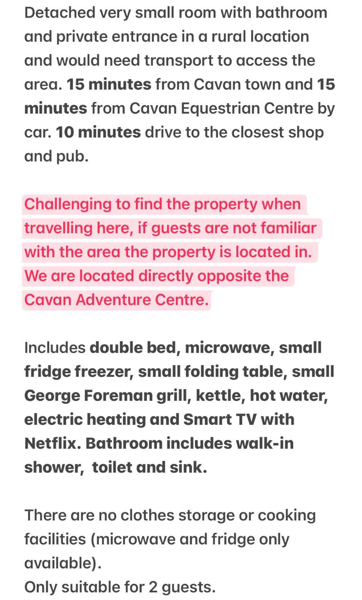 Private Detached Small Bedroom And Bathroom Only- This Is Not An Apartment Butlersbridge Bagian luar foto